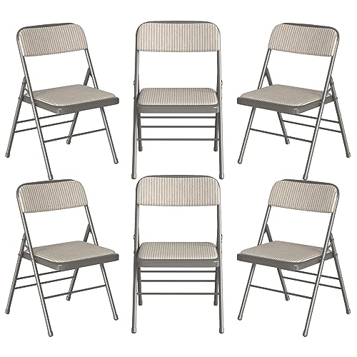 Chleby Juego de 6 Silla Plegable Silla de Visita tapizada en Tela Silla Plegable sillas Plegables para el hogar, al Aire Libre, en Salas de conferencias Gris