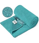 Heathyoga Non-Slip Hot Yoga Towel, Stickyfiber Non Slip Yoga Mat Towel with Silicone Grip & Free ...