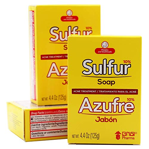 Biosulfur Grisi Sulfur Soap, Acne Treatment, Cleaner Bar Soap, Helps