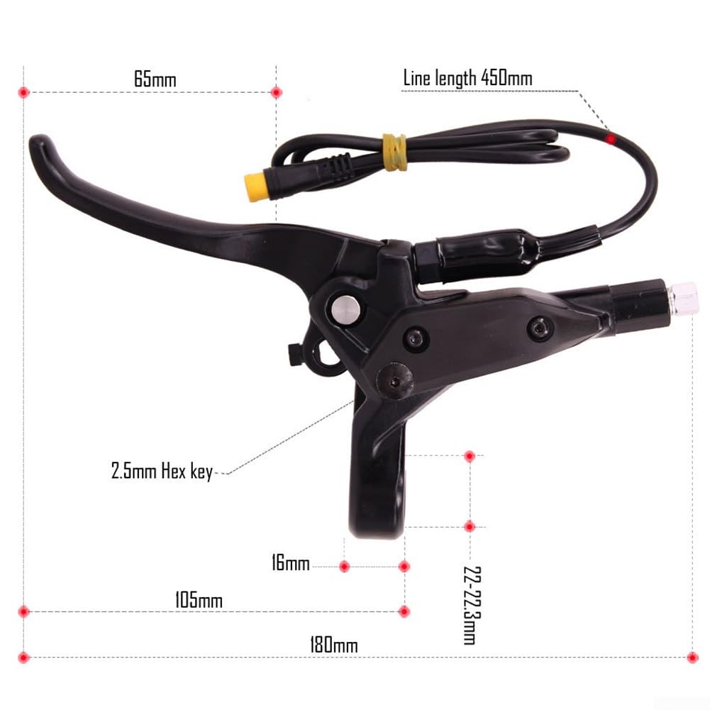 SPORTARC Leva del freno idraulica, maniglia del freno per bici elettrica, leva del freno per bici elettrica per freno idraulico BAFANG con tubo da 5 m in lega di alluminio, 3 pin con 9 attrezzi