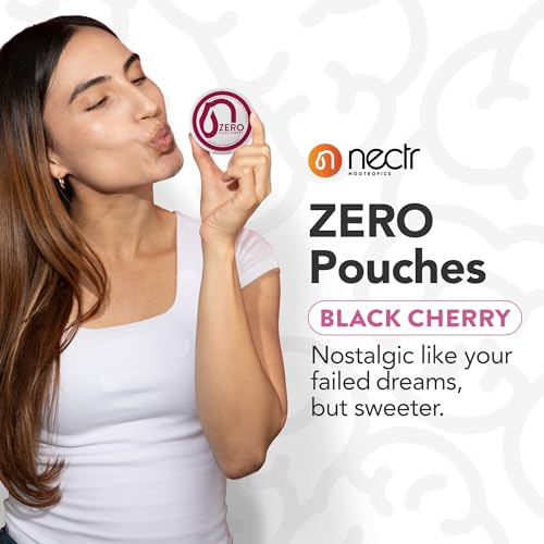 Image of Nectr Energy Zero Pouches - No Caffeine, No Sugar, Zero Calories, Mini Pouches for Oral Fixation and Stress Relief - 4 Pucks of 20 - Black Cherry Flavor