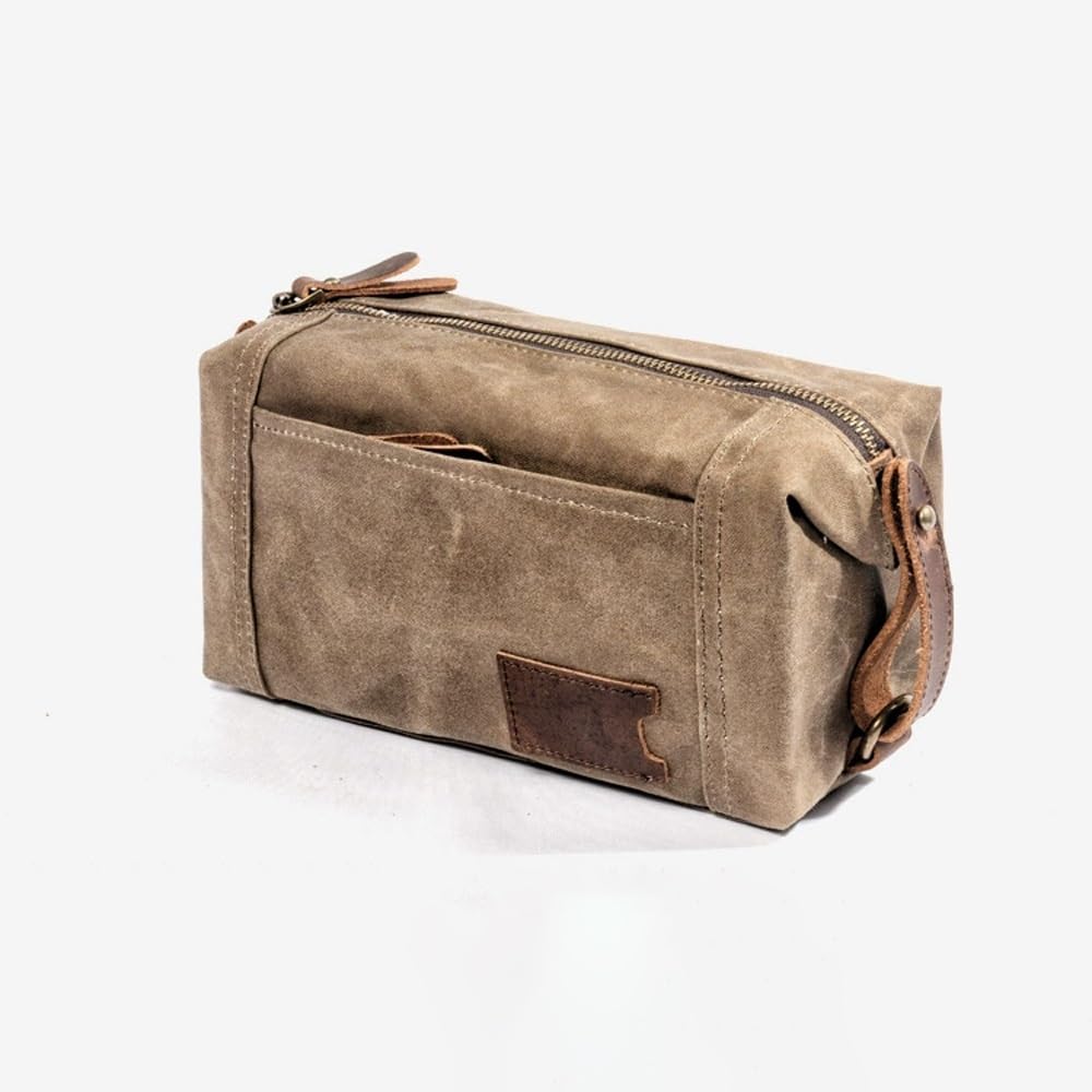 Neceser de Lona de Viaje para Hombre, Neceser Resistente al Agua para cosméticos, artículos de tocador, Afeitado, baño, artículos Esenciales de Viaje, Gran Capacidad