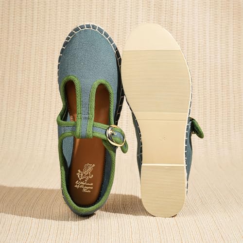 Image of Theater Women Catalonia Mary Jane Flats with Adjustable Strap | Fabric Upper | Lightweight Comfort for Casual & Smart Styling