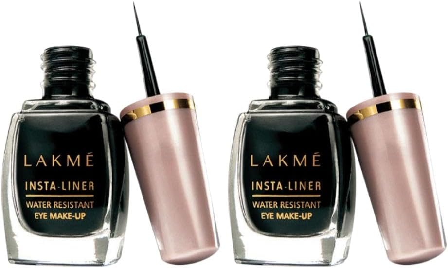 LAKMÉ Semi Matte Insta Liquid Eye Liner, Black, 9Ml (Pack Of 2)
