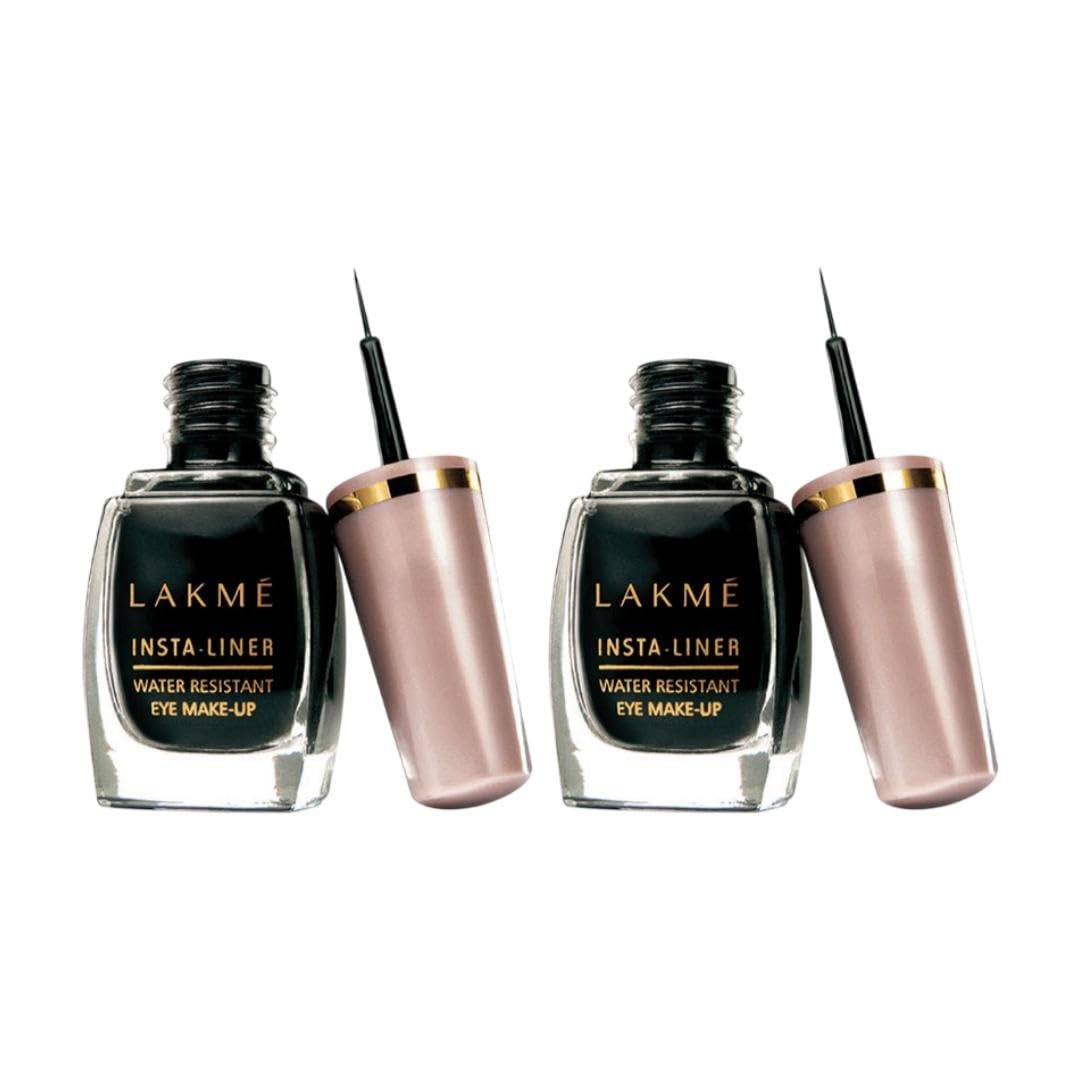 Semi Matte Insta Liquid Eye Liner, Black, 9Ml (Pack Of 2)