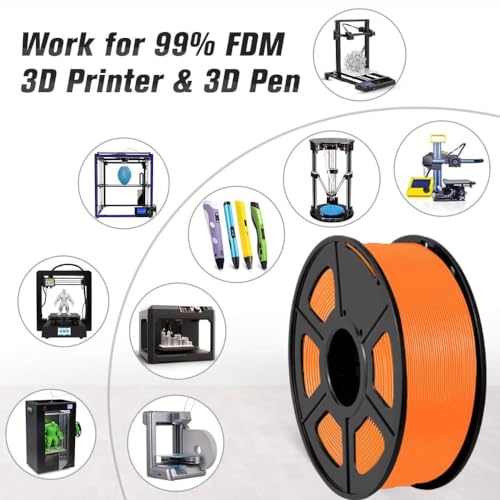 Image of Sunlu Color Changing Orange PLA 3D Printer Filament 1.75mm with Temperature, 1 Kg