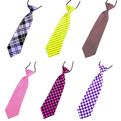 LilMents 6 Pack Mixed Fashion Smart Formal Elastic Pre Tied Necktie Tie Set (Set E)