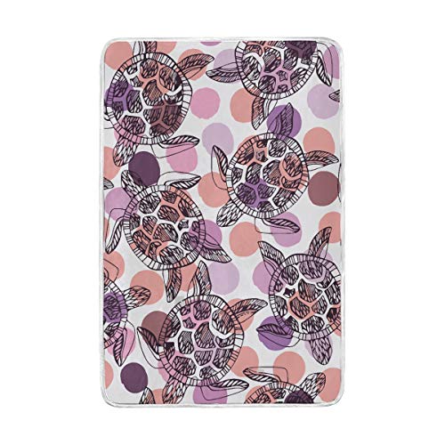 Enevotx Cute Sea Turtles On A Polka Dot Soft Throw Blankets For Women Soft Throw Blankets For Kids Cozy And Perfect For Couch Sofa Chair Bed Office Ladies Throw Blanket Multicolored Throw Blanket #TOP2