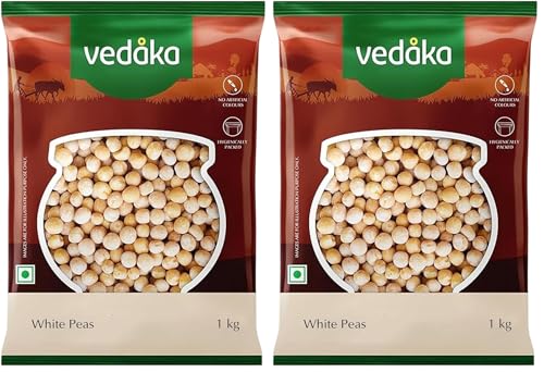 Image of Amazon Brand - Vedaka Premium White Peas, 1kg (Pack of 2)
