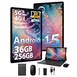 FASTWD Tablet Android 15-11 Pollici Tablet con 4G LTE e 5G WiFi,36GB RAM + 256GB ROM,5G WiFi,Octa Core,9580mAh,Foto AI 16MP+8MP,TÜV,GPS,Gemini AI,Tablets in Offerta con Widevine L1,Nero