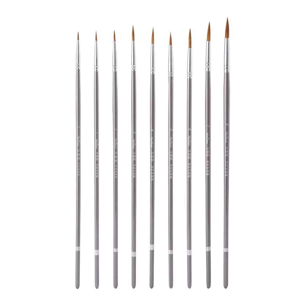 9pcs brosse de peinture de détail de haute qualité pour maquette et dessin