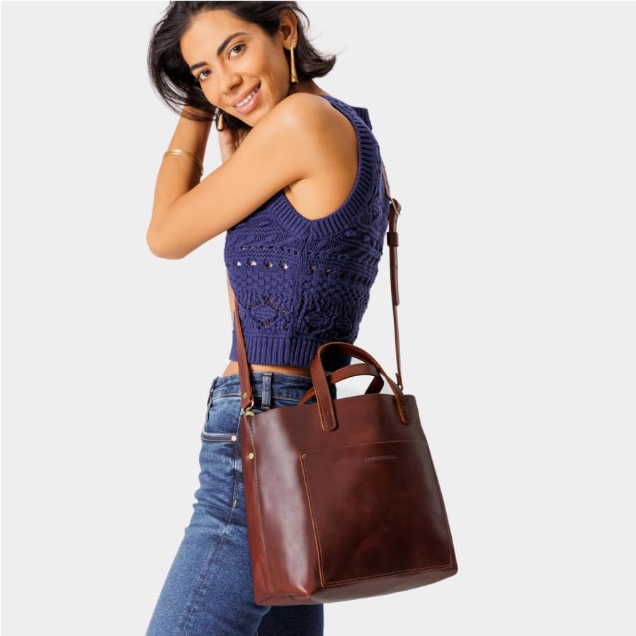 Image of Portland Leather Goods Medium Crossbody Tote for Women - Handmade from the Finest Full-Grain Hides | Handmade