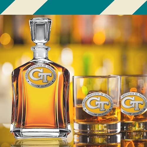 Image of Heritage Pewter GT Capitol Decanter | 24 OZ Whiskey Decanter for Liquor with Airtight Stopper | Expertly Crafted Pewter Glass