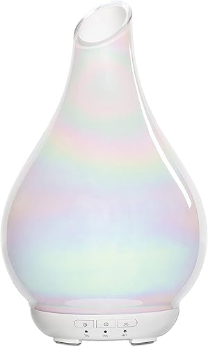 Difusor de aceite esencial difusor de aroma de vidrio humidificador de niebla fría difusores de aromaterapia con luz nocturna de color aroma difuso