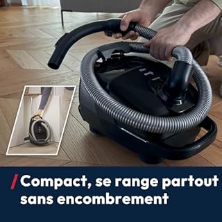 Hoover HE2 Home Aspirateur traineaux avec Sac Silencieux Puissant Compact 850W, Rayon d'action XL10m, Brosse Tous Sols, Filtre EPA Lavable, Capacité 3,5L, Accessoire 2en1, Vidage Facile, HE2Z10A