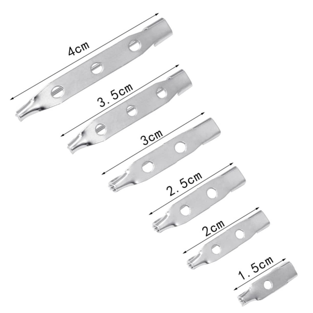 Artibetter 200Pcs Silver Brooch Pin Back Bar with Three Holes Safety Clasp for Jewelry Crafts DIY Making and Name Tags Durable Material for Pins and Badges