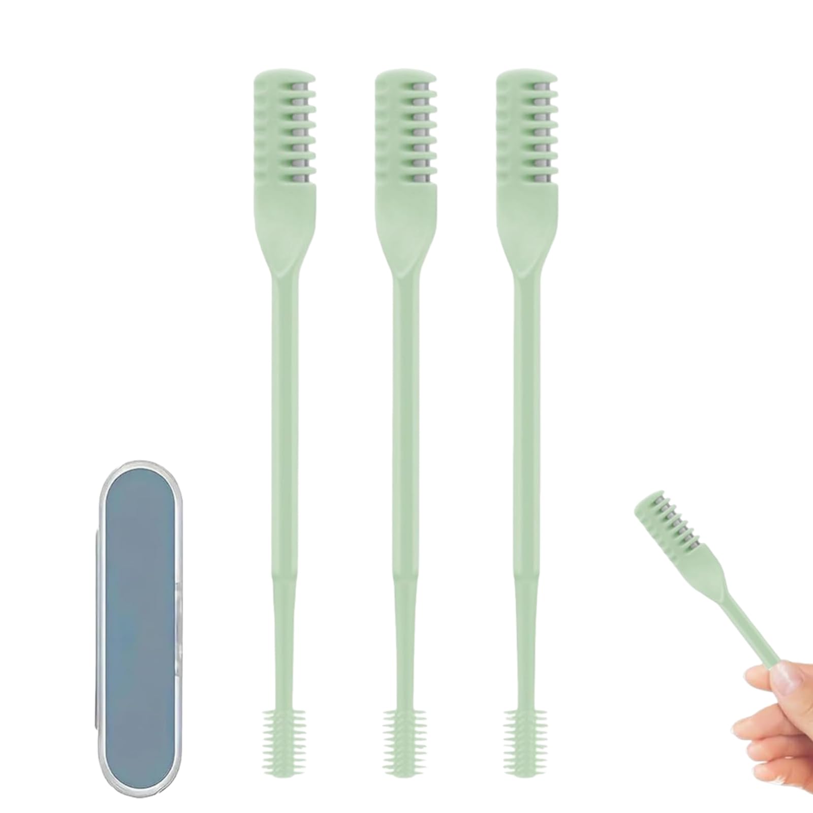 2-in-1 Nasal Hair Cutter Manual 360 Rotating Nose Ear Hair Trimmer with Storage Box Travel Essentials for Women