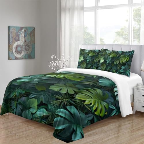 Housse de couette king size feuilles tropicales lit double confortable - 5