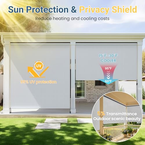 Integrated 6'W X 8'H Outdoor Roller Shade for Sun & Privacy Protection by Wisteria Lane - Used condition - Image 4