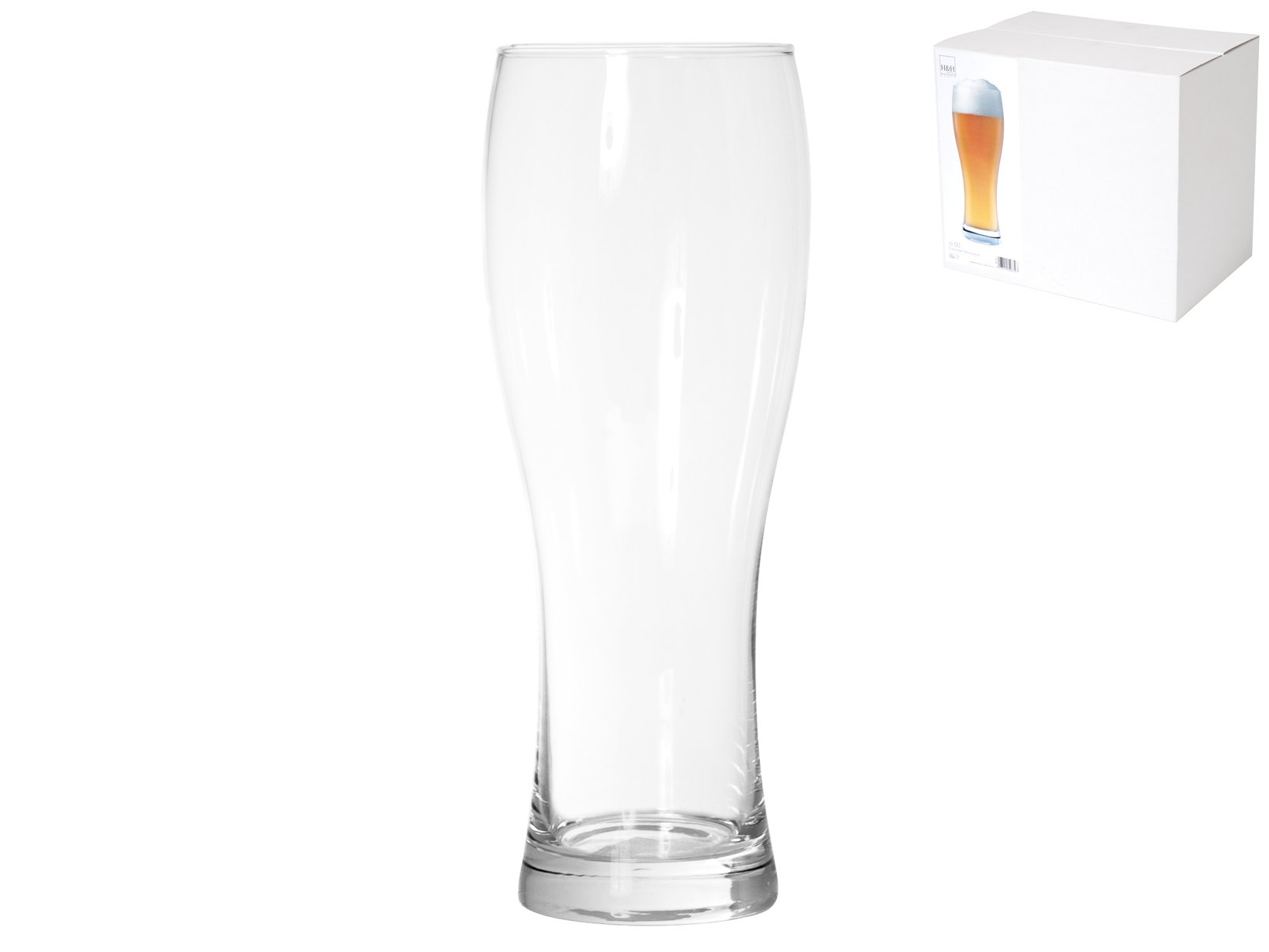 H&h 6 Bicchieri in vetro Birra Wheat 500cl