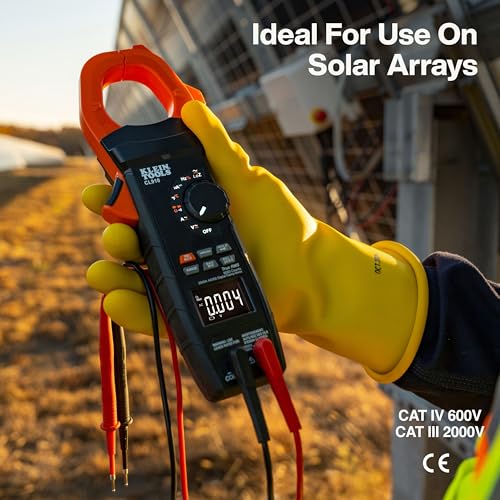 Image of Klein Tools CL910 2000V 2000A AC /DC Auto-Ranging Digital Clamp Meter with TRMS, Worklight, Backlit Display, Solar Panel Wind Turbine High Voltage Testing