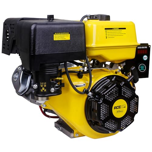 Aceup Energy 18HP 459cc Gas Engine Horizontal Shaft, 4 Stroke OHV Gas Motor with Electric Start EZ, Shaft 1