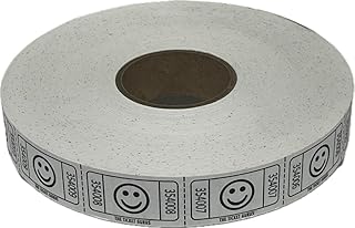 The Ticket Gurus - 2000 White Smile Single Roll Consecutively Numbered Raffle Tickets