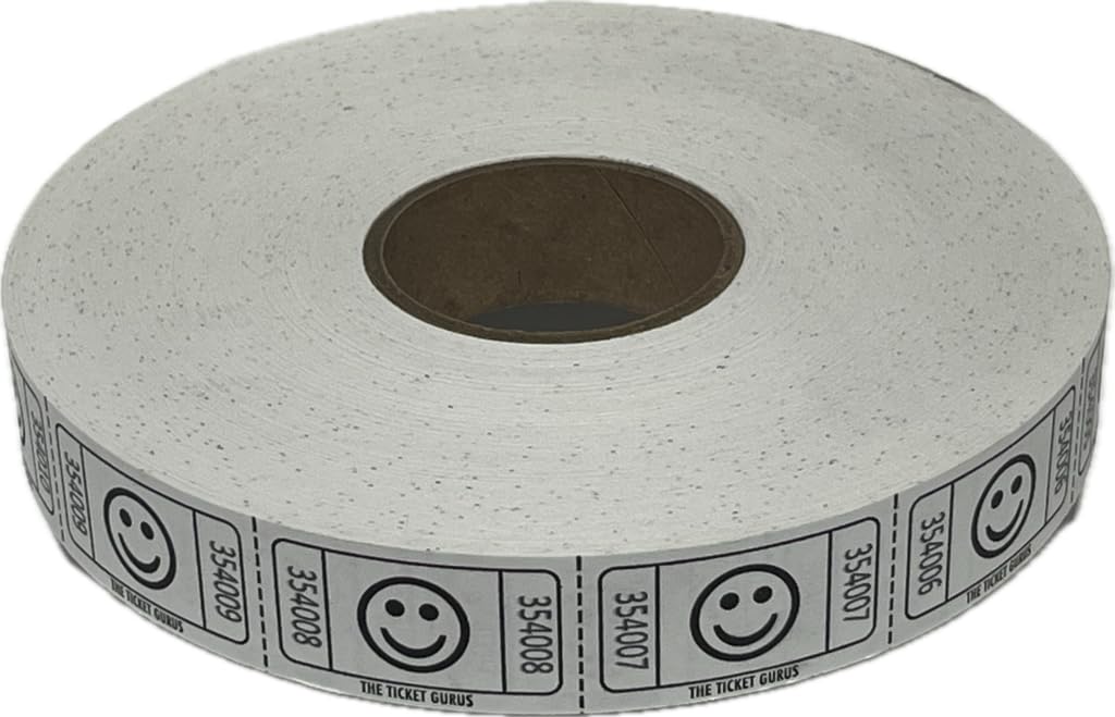 The Ticket Gurus Smile Raffle tickets-2000/roll (White)