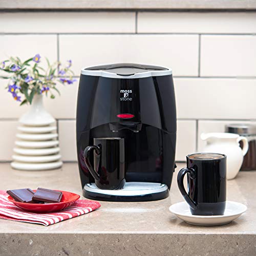 Image of Mini Drip Coffee Maker with Mug (5 oz capacity), Small Coffee Pot With 2 Coffee Cups, Mini Coffee Maker By Moss & Stone (2 Drip & 2 Mug)