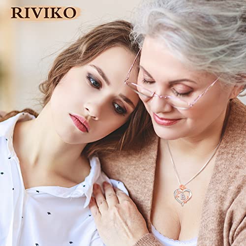 Riviko Graduation Gifts For Her 2023 Rose Heart Initial Necklaces For Women, 925 Sterling Silver Love Heart Initial Letter B Pendant Necklace, Personalized Capital Monogram Dainty Alphabet Jewelry Valentines Christmas Anniversary Birthday Gifts For Women Girls Her Mom Wife Girlfriend #TOP4