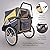 Large Pet Stroller for one Large or Multiple Medium Dogs with air Filled tire Suspension and Aluminum Frames, rain Cover Included