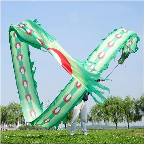 TFG - Ttfd Dragon Dance Ribbon for Adults Colourful Dragon Silk Fluttering Spinning Dragon Dance Ribbon Silk Dragon Dance(8M)