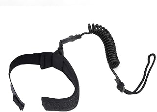 Cryfokt PU Cord Surfboard Leash Board Leash, Leg Leash, Sturdy Lightweight for Surfboard Bodyboard (Black)