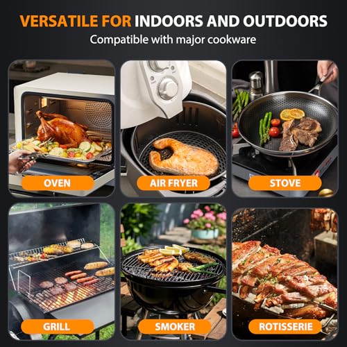 Image of Wireless Meat Thermometer with 2 Probes & 800Ft Range - Smart Bluetooth BBQ Grill Thermometer with Standalone Base, NIST Certified ±0.5F Accuracy