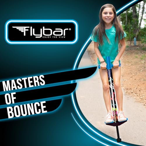 Image of Flybar Jolt Pogo Stick for Kids, Perfect for Beginners w /Foam-Covered Metal Frame, Handles & Padding, Non-Slip Foot Pads, Wide Tip, Outdoor Active Play Toy for Boys & Girls, Ages 6+, Retro Rocket LED