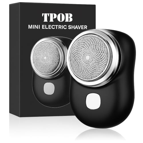 Image of TPOB Mini Electric Shaver for Man, Portable Shaving Machine for Man, Pocket Size Clean Shave Trimmer for Men, Foil Shaver for Men, Type-C Fast Charging, Wet and Dry Use for Outdoor, Home, Travel