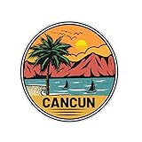 Cancun, Mexico, 3 inch Sticker, S583 (Waterproof Vinyl Decal for Car, Water Bottle, Laptop, iPad, Window, Cooler, Luggage, Bumper, Toolbox, Locker), 3 inch