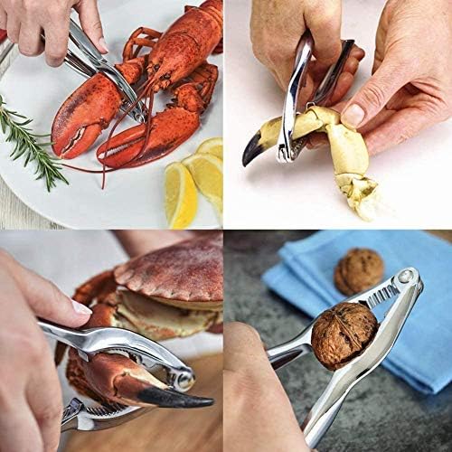 Crab Crackers and Tools Seafood Lobster Cracker Leg Tools Set Including 4 Forks,4 Crab Crackers and 4 Lobster Shellers and Bag for 4 People…