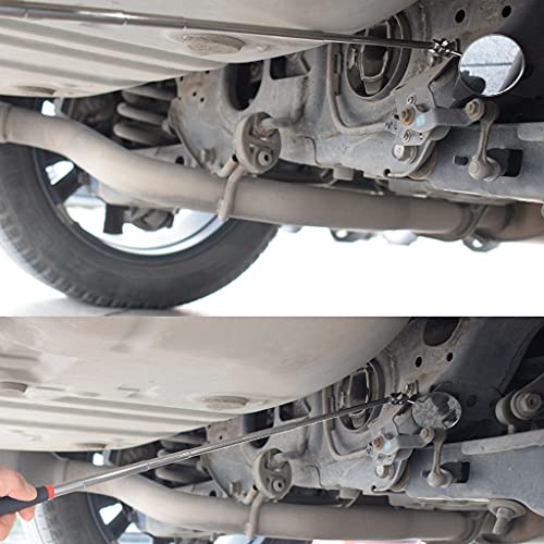 Nawwgy Flexible Inspection Extendable Handle Telescoping Inspection Tool for Engine Underpan Repair ABS+Metal+Glass