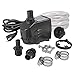 Design Toscano DR290 UL-listed, indoor/outdoor, 290 GPH Pump Kit,matte black