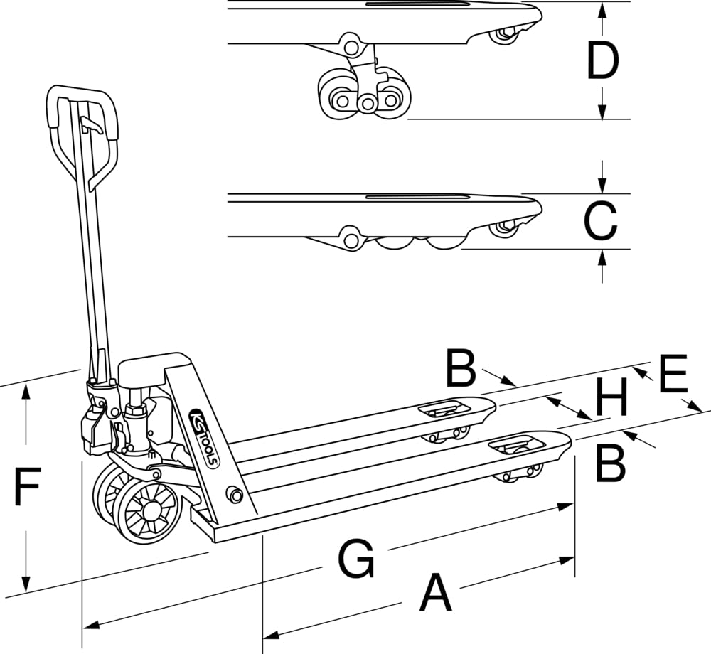 KS TOOLS - 161.0300F - Transpalette électrique - palan électrique 1,5 tonnes - monte charge électrique