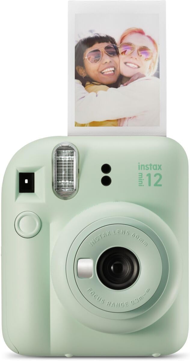 Fujifilm Instax Mini 12 Camera (Mint Green) with Fuji Instant Mini Film (80 Sheets) and PixiBytes Essential Bundle…