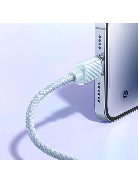 Mcdodo CA-3661 Crystal Serisi Type-c to Lightning 36W PD Hızlı Şarj ve Veri Aktarım Örgü Kablo Mavi 1.2 Metre