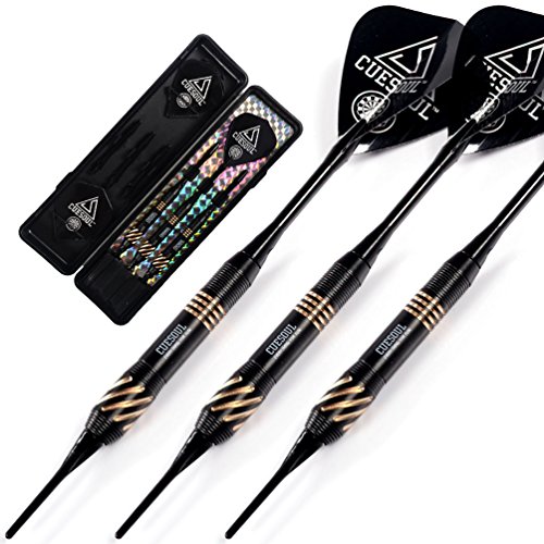 CUESOUL Black Scorpion 16g Soft Tip Darts with Black Dart Case