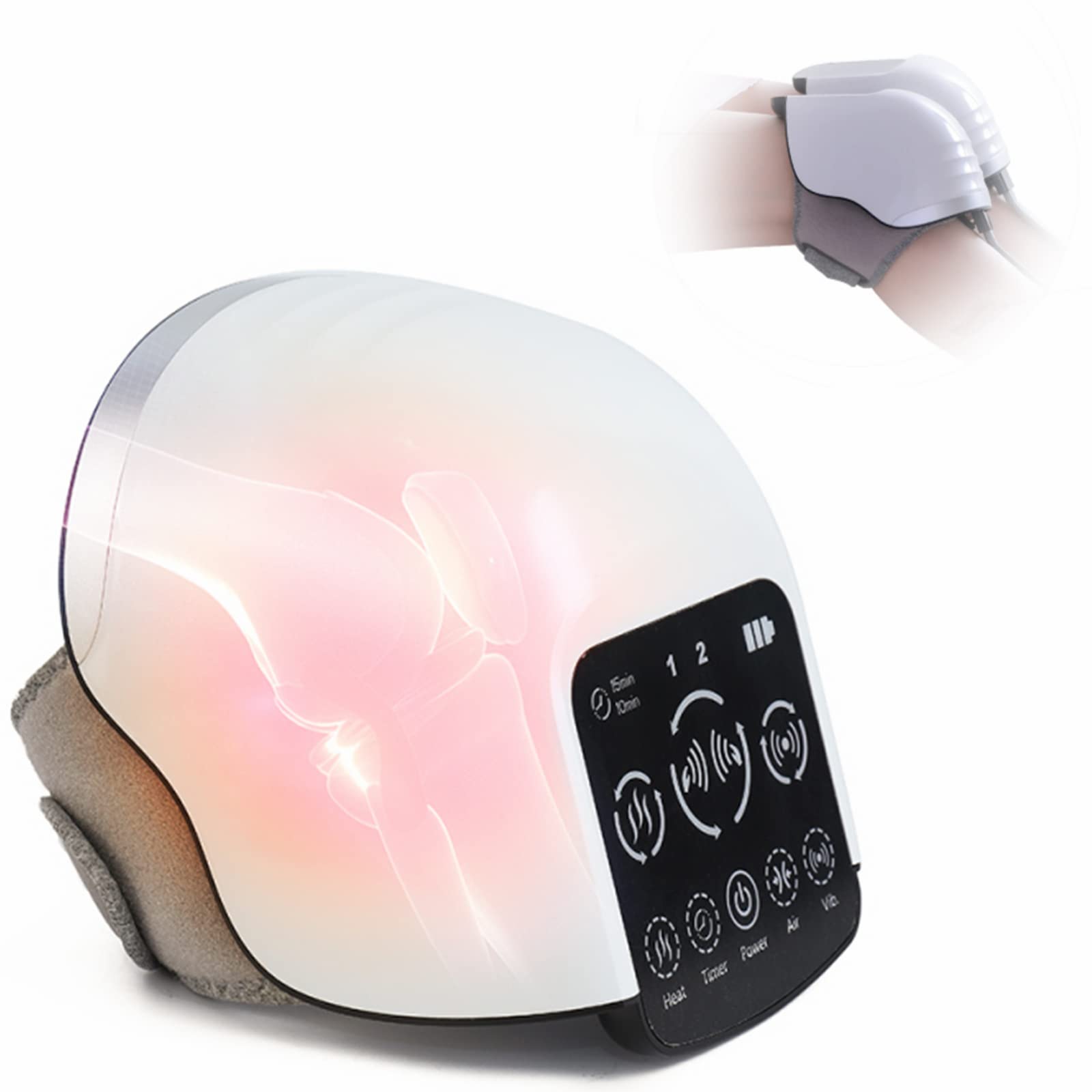 CHAKGER Knee Massager with Heat,Cordless Knee Massager，Vibrating Squeeze Knee Massager Knee Massager for Pain Relief，Arthritis and Knee Circulation Kneading Knee Massager（Assemble-able）