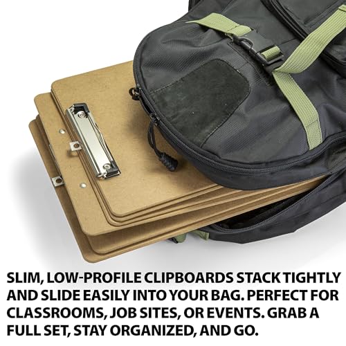 Officemate Recycled Wood Clipboards, Low Profile Clip, 12 Pack Clipboards, Letter Size (9 x 12.5 Inches), Brown (83812) image 1