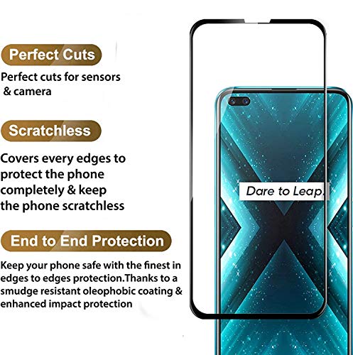 Image of Screen Protector for Realme X3 (Black) Tempered Glass Edge-to-Edge 6D Screen Guard With Installation Kit