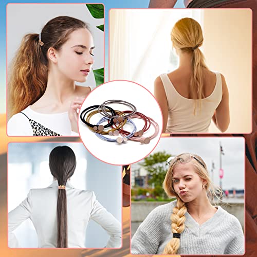 30 Pcs Hair Tie Bracelets For Women, Elastic Hair Tie For Thick Hair, Rubber Hair Band Hair Elastics For Girls Braids Ponytails, Soft & Stylish(6 Colors) #TOP3