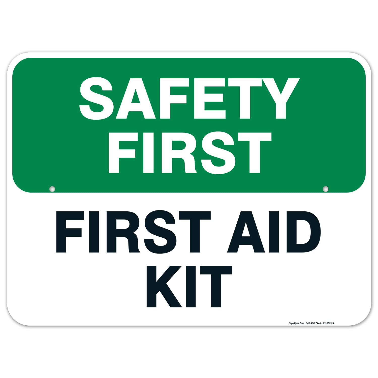 First Aid Kit Sign, 18x24 Inches, Rust Free .063 Aluminum, Fade Resistant, Made in USA