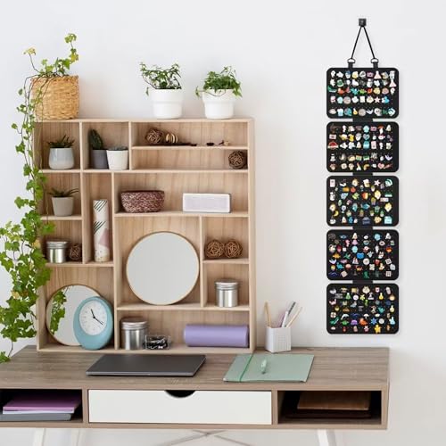 Hayaww Wand-Pin-Organizer Badge Collection Display Holder Holds Pins Brosche mit 5 Brettteilen Pin-Display-Seiten Organisation für Garderobe Arbeitszimmer (1)